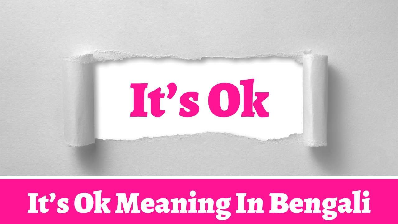 It’s Ok Meaning In Bengali